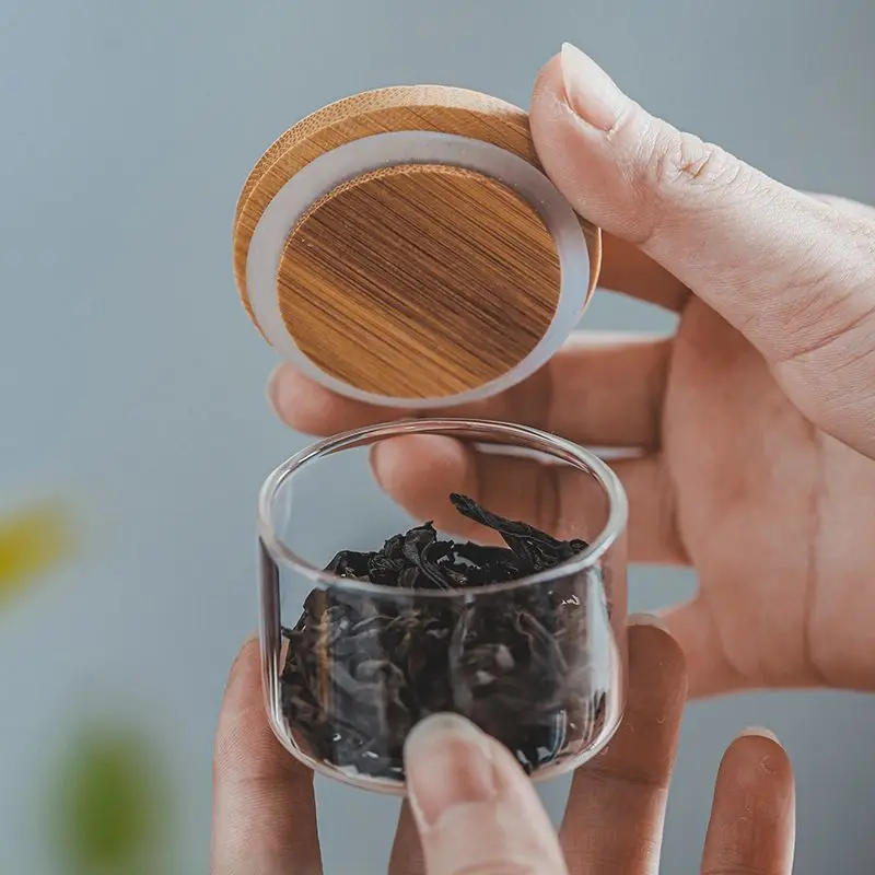 Mason Jar 8Oz - ポータブルトラベルティージャー、ミニガラススモールシールジャー、ビジネストラベルディスペンサーボトル、スモールティーストレージ