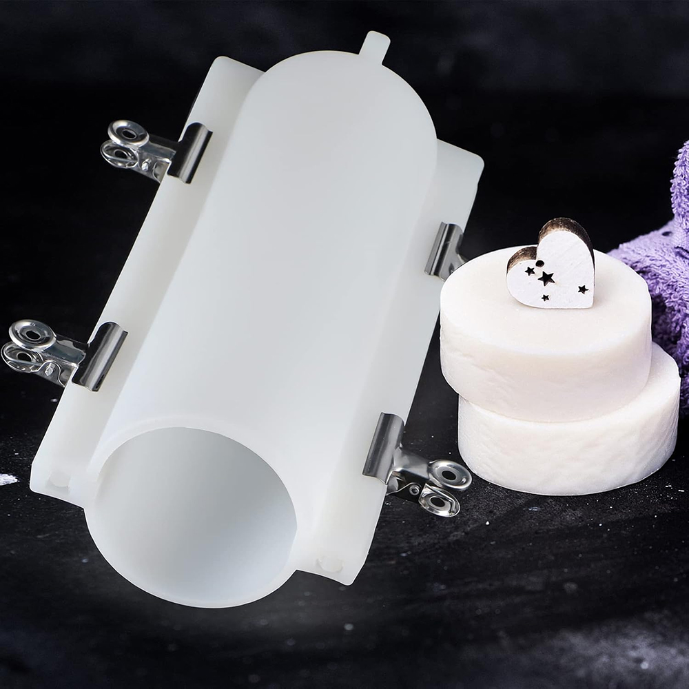 Candle Supplies Store - 大きな円筒形石鹸型（クリップ付き）、1000mlシリコン製円柱型、DIY石鹸、手作りキャンドル用石鹸製造用品