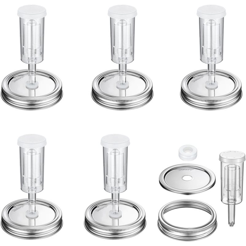 Mason Jar 8Oz - DTEW-発酵用蓋 8～64オンスの広口メイソンジャー用、発酵用エアロック蓋