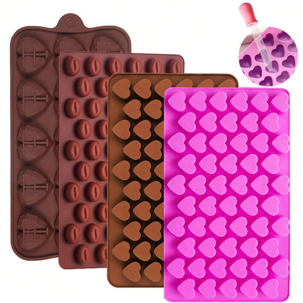 2個/セット ハート型コーヒー豆型シリコンキャンドルモールド - Candle Wax Scale のレビューと価格
