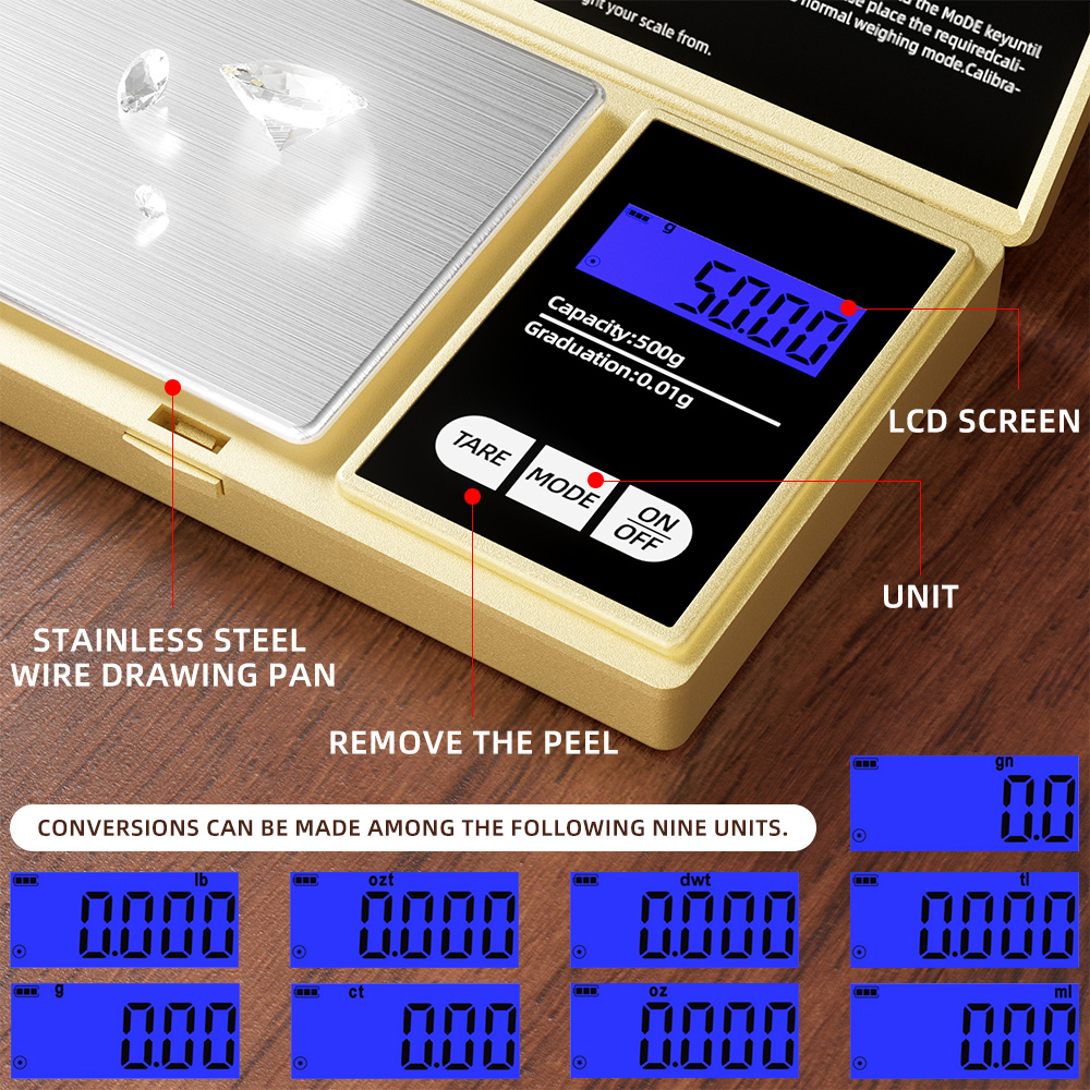 金色の小型機械式スケール、LCDディスプレイ付き、ジュエリー - Candle Wax Scale のレビューと価格