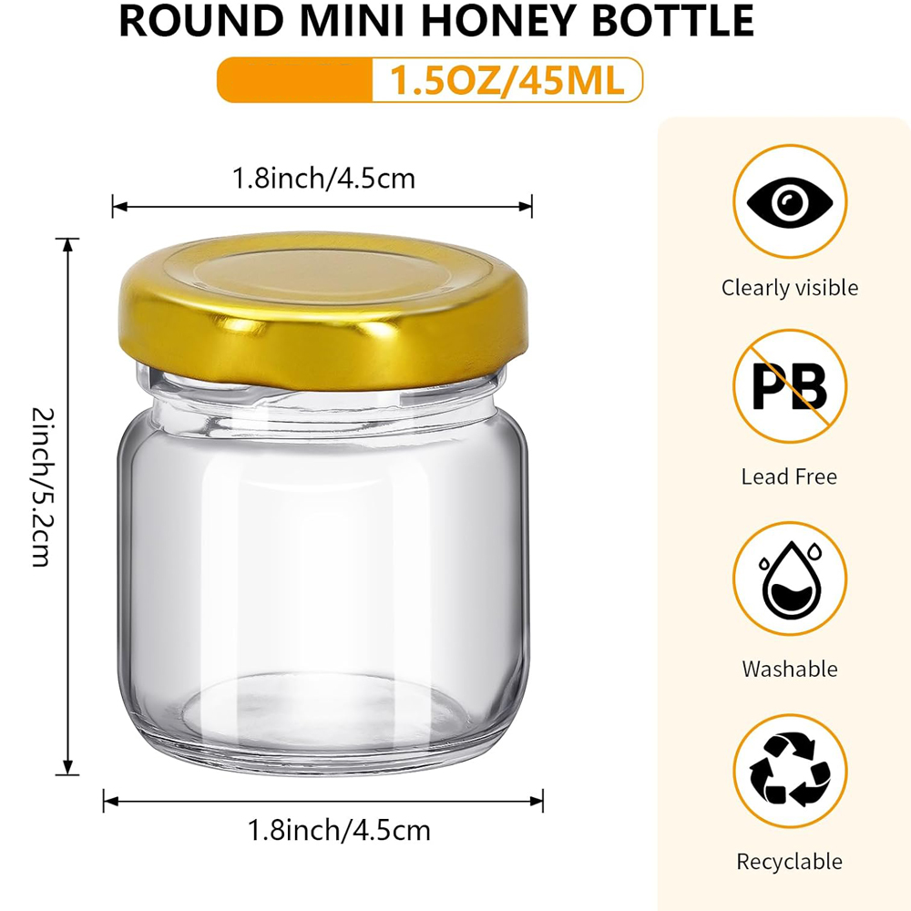 1.5オンスの丸型ミニクリアハニーポット、結婚式の引き出物、 - Mason Jar 8Oz のレビューと価格