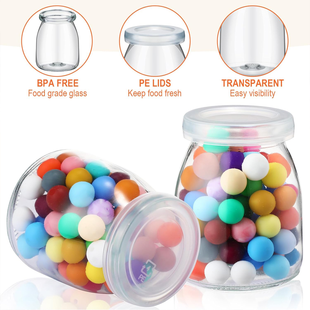 10個入り 4オンス クリアヨーグルトジャー PE蓋付き、ガ - Mason Jar 8Oz のレビューと価格